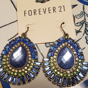 Gold Tone Dangle Earrings Pearl Drop Original